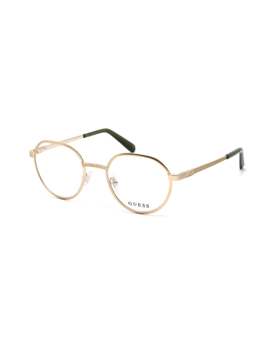 GUESS Matte Gold Round Metal Eyeglasses|GU50239
