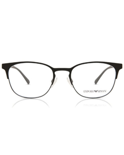 Emporio Armani Matte Black Round-Square Eyeglasses|EA1059