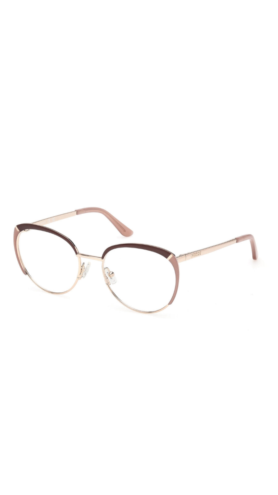 GUESS Round Cat-Eye Metal Eyeglass Frames|GU50250