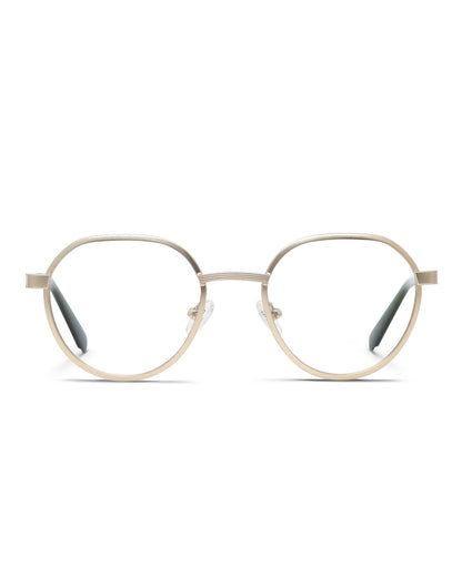 GUESS Matte Gold Round Metal Eyeglasses|GU50239