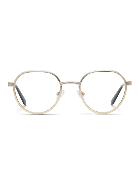 GUESS Matte Gold Round Metal Eyeglasses|GU50239