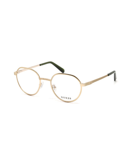 GUESS Matte Gold Round Metal Eyeglasses|GU50239
