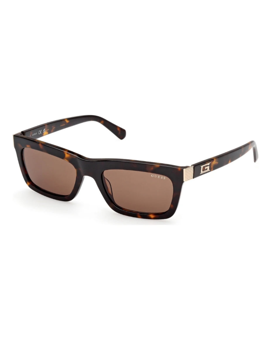 GUESS Tortoiseshell Low-Profile Rectangular Sunglasses|Gu0012