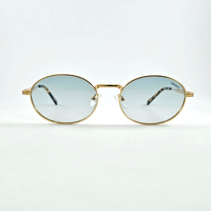 Okulo |Retro oval silhouette metal sunglass