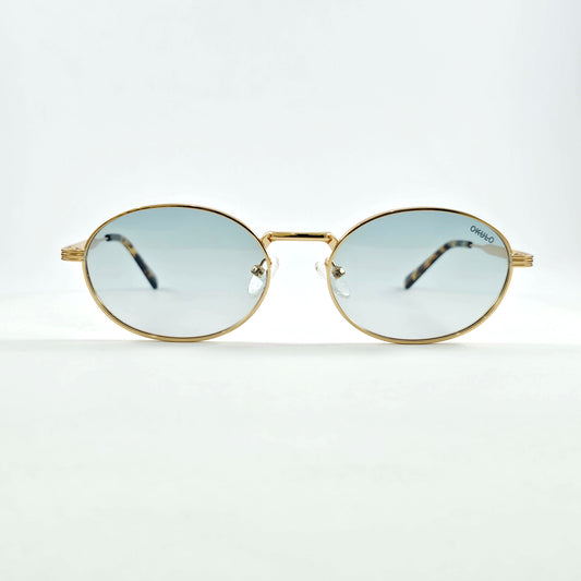 Okulo |Retro oval silhouette metal sunglass