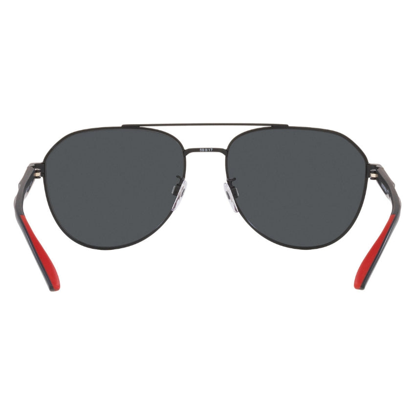 Emporio Armani Matte Black & Red Aviator Sunglasses|EA2129