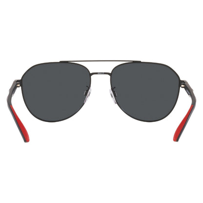 Emporio Armani Matte Black & Red Aviator Sunglasses|EA2129