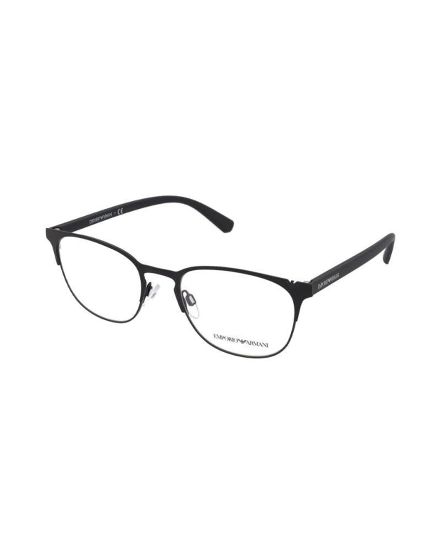 Emporio Armani Matte Black Round-Square Eyeglasses|EA1059